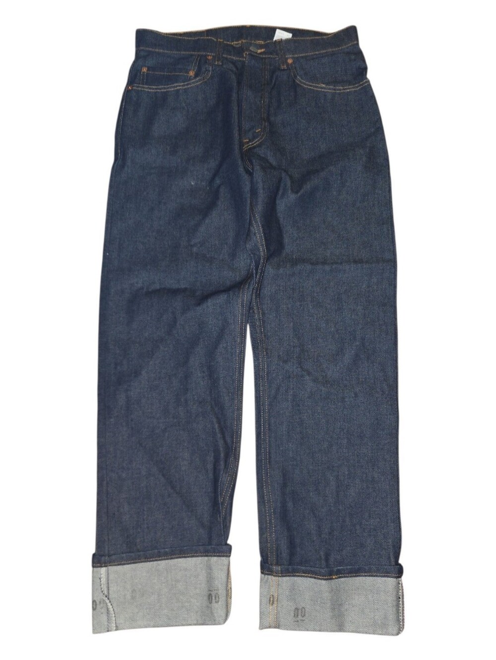 Vintage Levi's Men's Dark Blue Relaxed Straight 505 Jeans Size 32 32